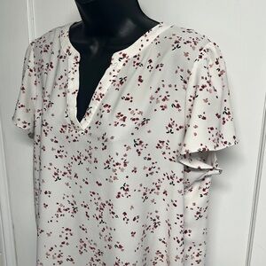 Floral Flowy Blouse by Hilary Radley Ladies size L